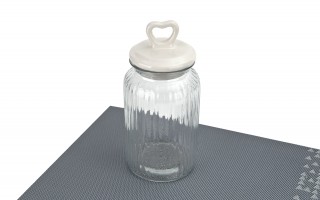 Słoik z pokrywką ceramiczną Serce 1,3 L okrągły Tadar