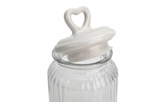Słoik z pokrywką ceramiczną Serce 1,3 L okrągły Tadar