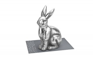 Figurka Królik siedzący 41,5 cm  srebrny
