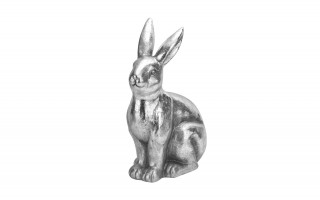 Figurka Królik siedzący 41,5 cm  srebrny