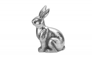Figurka Królik siedzący 41,5 cm  srebrny