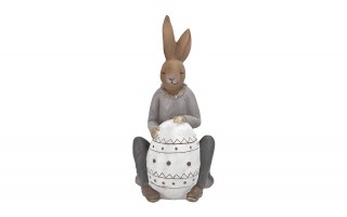 Figurka Królik przy jajku 42 cm chłopiec