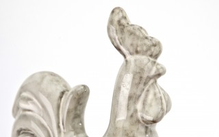 Figurka ozdobna Kogut szary 24 cm
