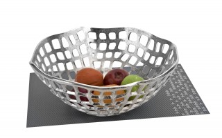 Patera ozdobna kosz 36 cm srebrna IR0183