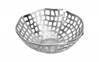 Patera ozdobna kosz 36 cm srebrna IR0183