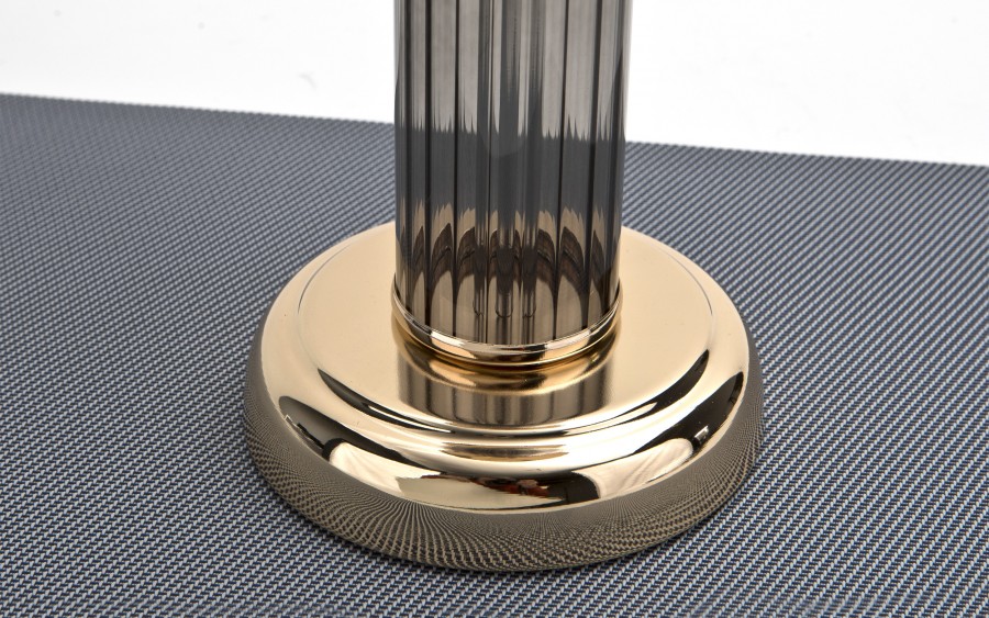 Świecznik szklany kielich 35 cm złoto-czarny