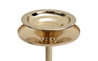 Świecznik szklany kielich 35 cm złoto-czarny