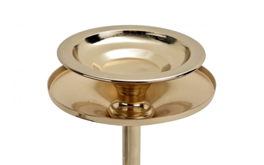 Świecznik szklany kielich 35 cm złoto-czarny