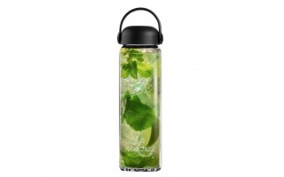 Szklana butelka na wodę 540 ml Fuori czarna
