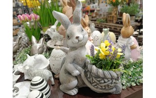 Figurka dekoracyjna Zając 43 cm z osłonką