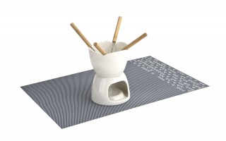 Zestaw do fondue czekoladowego + widelczyki BIANCA