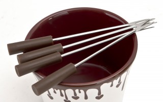 Zestaw do fondue czekoladowego + widelczyki Choco Dark