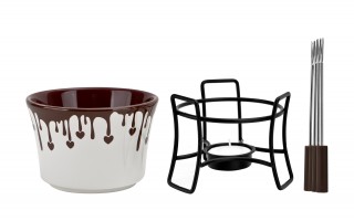 Zestaw do fondue czekoladowego + widelczyki Choco Dark