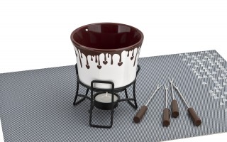 Zestaw do fondue czekoladowego + widelczyki Choco Dark