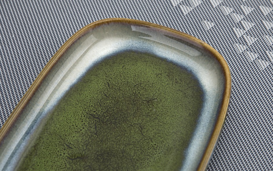Półmisek prostokątny 19 cm Ombres Green