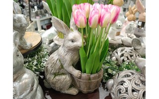 Figurka dekoracyjna Królik 36 cm z osłonką