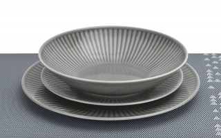 Talerz deserowy 21 cm Dalia Szara