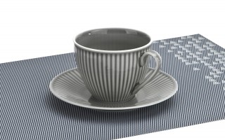 Filiżanka porcelanowa 320 ml + spodek Dalia Szara
