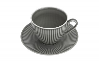 Filiżanka porcelanowa 320 ml + spodek Dalia Szara