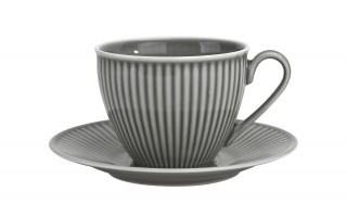 Filiżanka porcelanowa 320 ml + spodek Dalia Szara