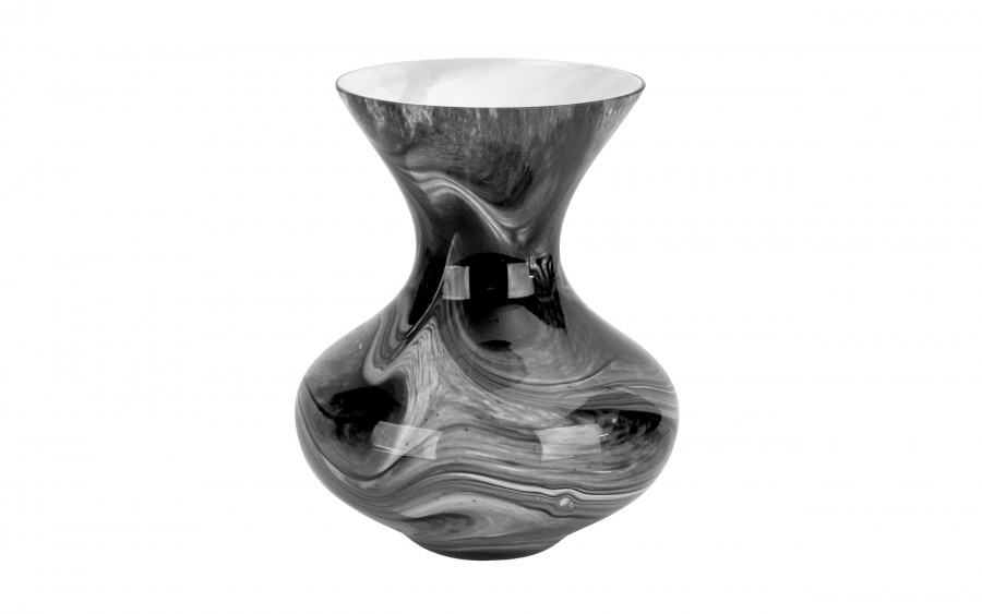 Wazon szklany 25 cm czarno-biały 2311/C275