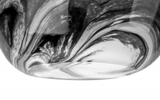 Wazon szklany 40 cm czarno-biały 2341/C275