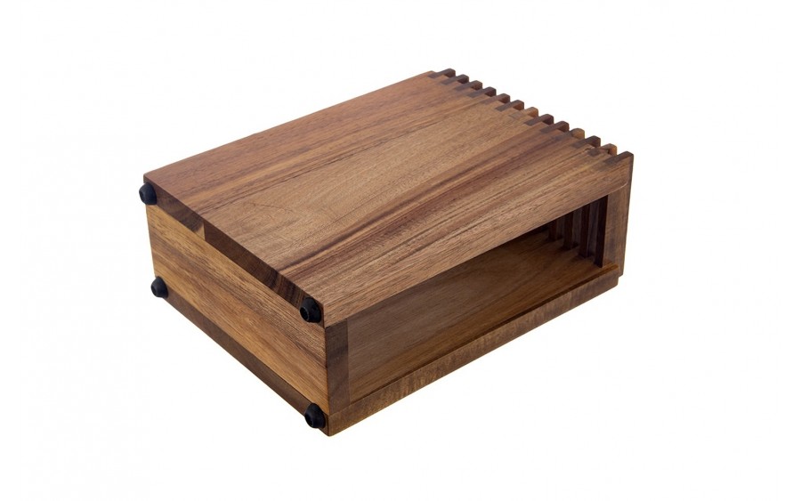 Stojak na noże z przegródkami drewniany Orion