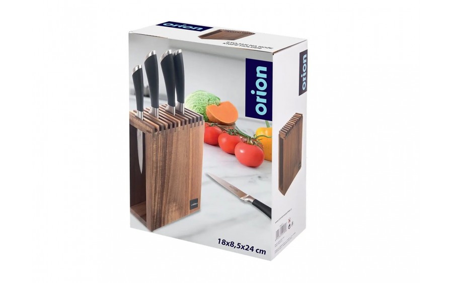 Stojak na noże z przegródkami drewniany Orion