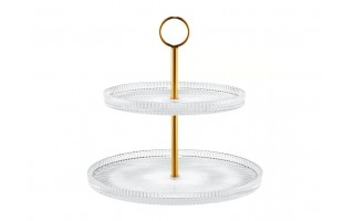 Patera dwupoziomowa 24 cm Curly złota AMBITION