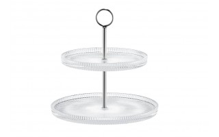Patera dwupoziomowa 24 cm Curly srebrna AMBITION