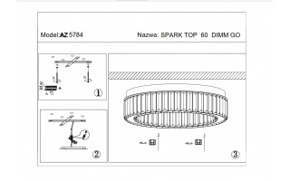 Plafon kryształowy SPARK TOP 60 DIMM gold 5784