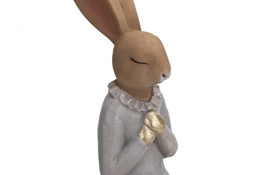 Figurka ozdobna Królik 46 cm na jajku dziewczynka