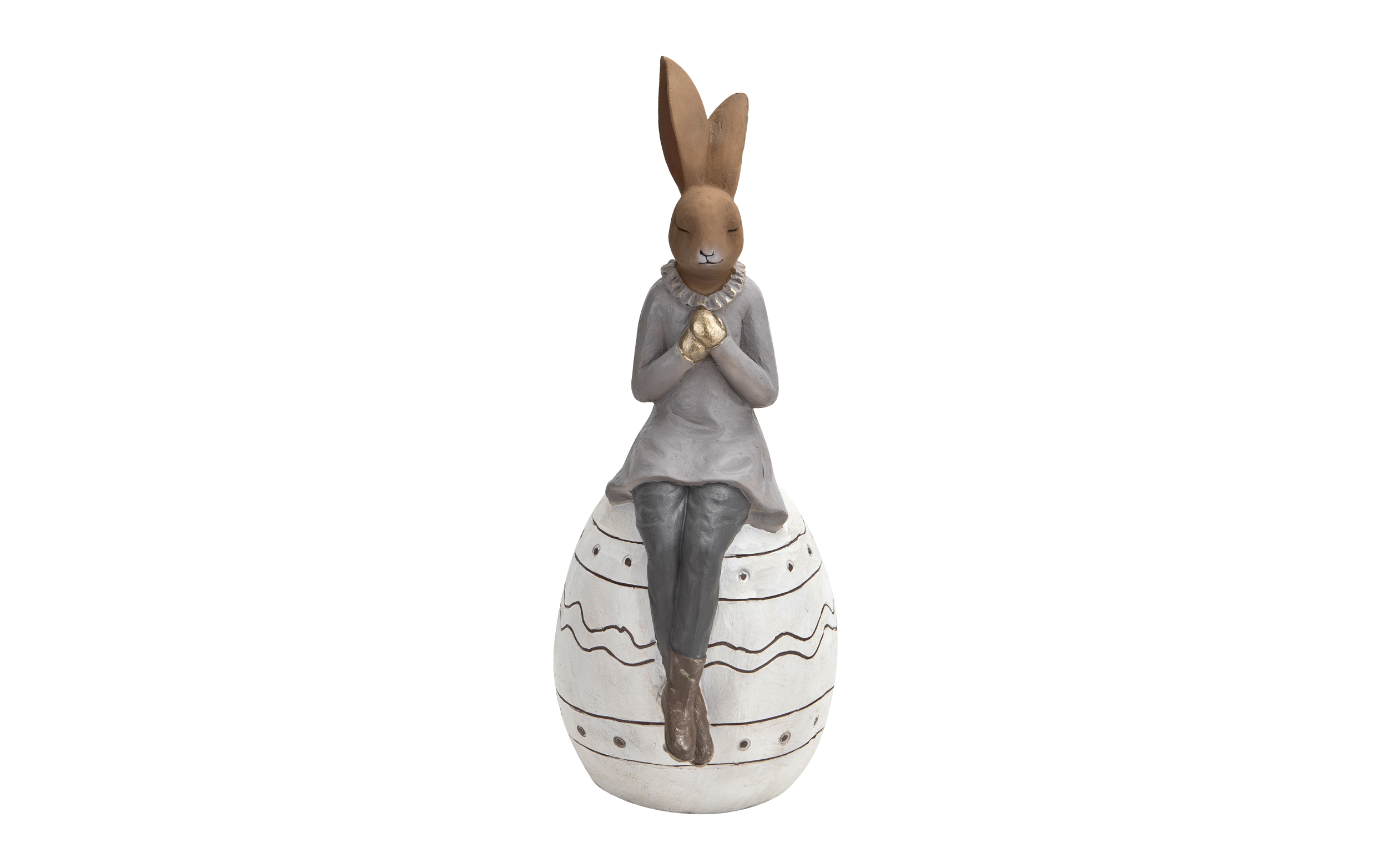 Figurka ozdobna Królik na jajku dziewczynka 46 cm