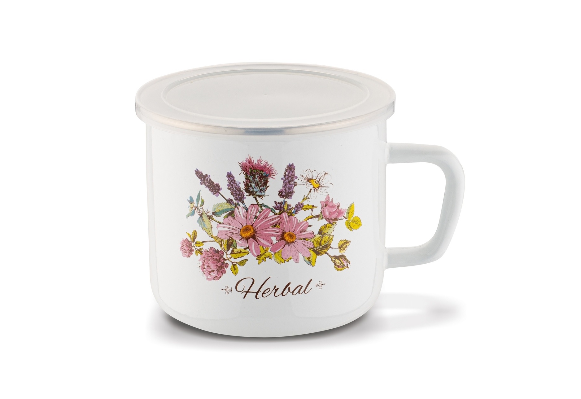 Kubek emaliowany z pokrywką 1000 ml Herbal