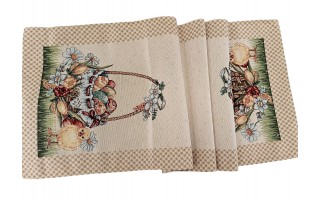 Bieżnik na stół 47x140 Wielkanoc Kurczaki