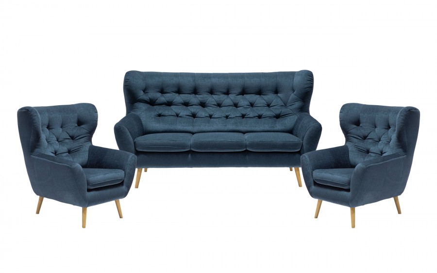 Zestaw wypoczynkowy Voss, 2x fotel + sofa
