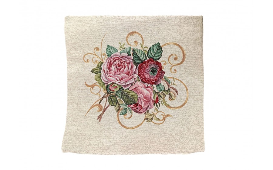 Poszewka dekoracyjna 45x45 cm Bukiet róż Gobelinowa Premium