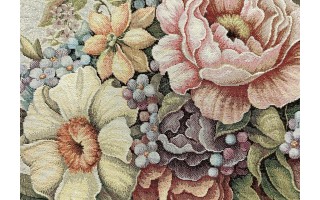 Poszewka dekoracyjna 45x45 cm Bukiet kwiatów Gobelinowa Premium