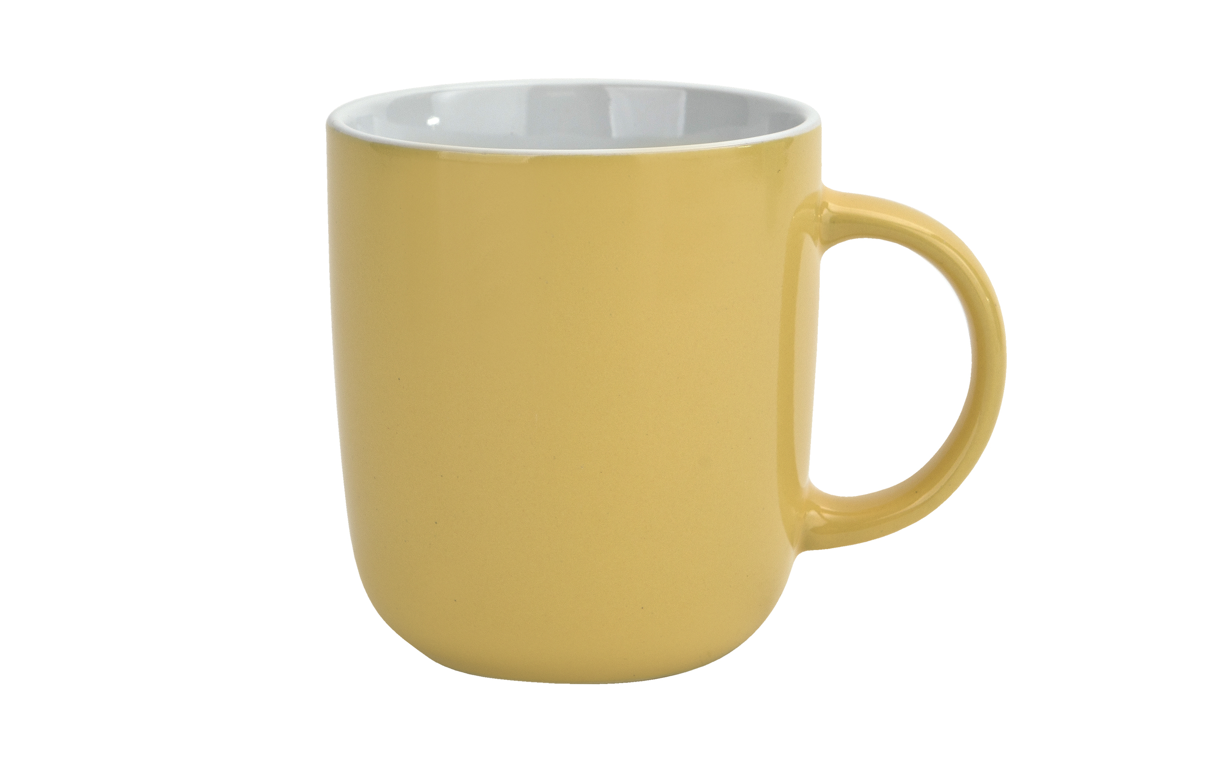 Kubek ceramiczny 400 ml żółto-biały