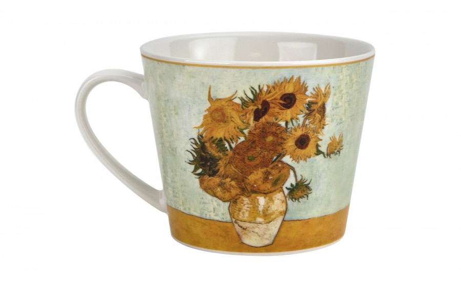 Kubek porcelanowy 610 ml prosty Sunflowers
