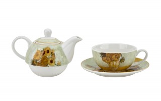 Filiżanka z dzbankiem i zaparzaczem Tea for One Sunflowers