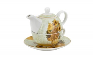 Filiżanka z dzbankiem i zaparzaczem Tea for One Sunflowers