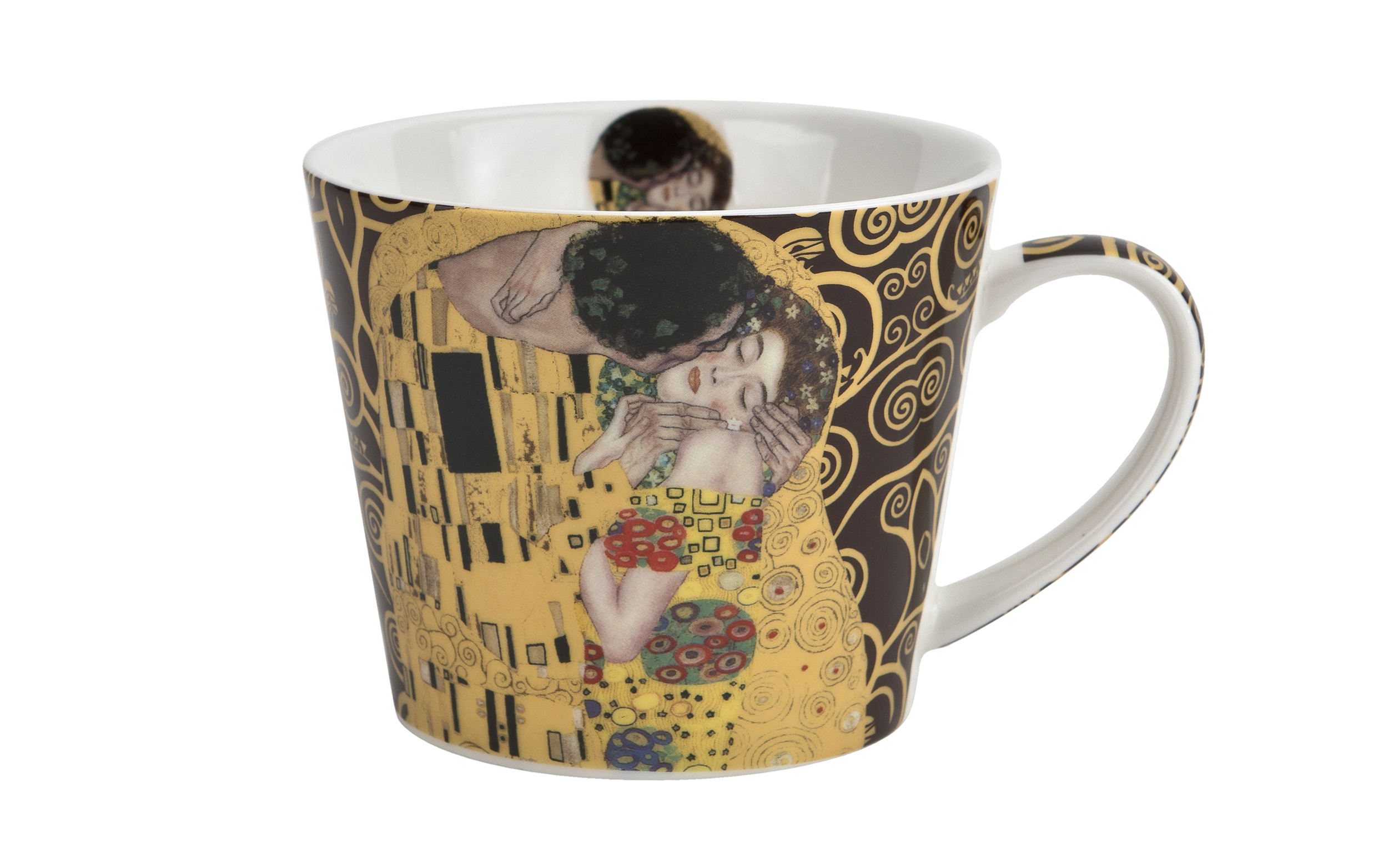Kubek porcelanowy 610 ml prosty The Kiss Brown