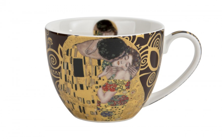 Filiżanka porcelanowa 250 ml + spodek The Kiss Brown
