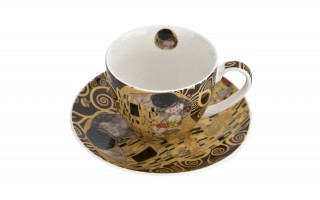 Filiżanka porcelanowa 250 ml + spodek The Kiss Brown