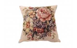 Poszewka dekoracyjna 45x45 cm Bukiet kwiatów Gobelinowa Premium