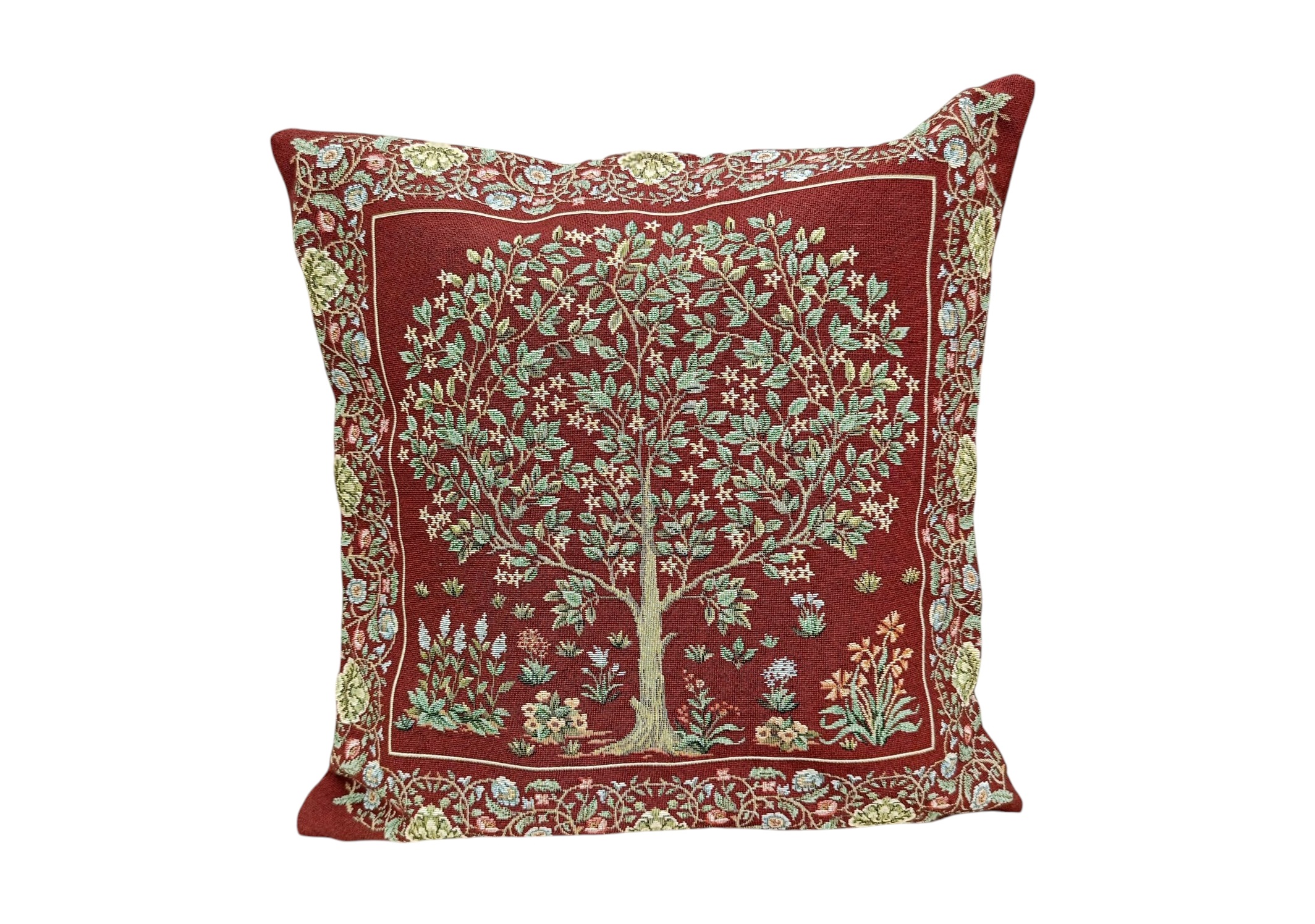 Poszewka dekoracyjna 45x45 cm Drzewo burgund 4077RJ