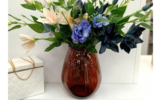 Wazon szklany 23 cm jasny brązowy 4856 San Miguel recykling DB27