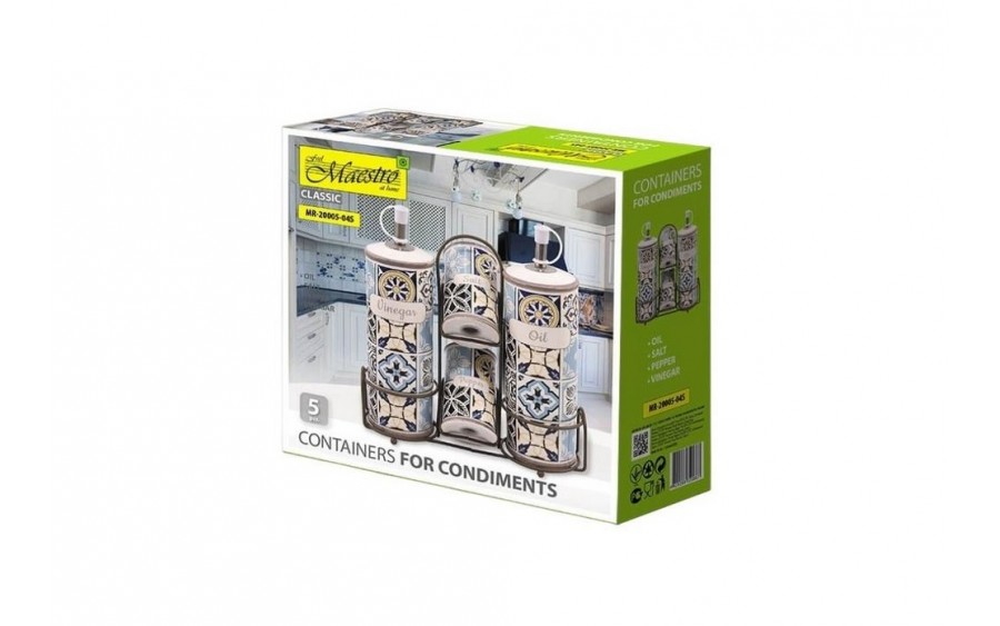 Ceramiczny Zestaw do przypraw 5 elementów HOLIDAY IN PORTO