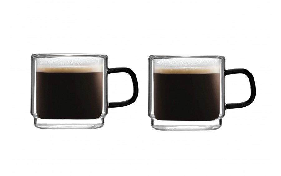 Komplet 2 szklanek do espresso 80 ml Carbon z podwójną ścianką